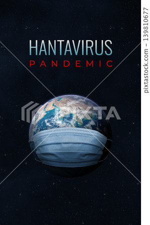Hantavirus Pandemic, Earth in Medical Mask. Hantavirus Pandemic, Earth in Medical Mask. 139810677