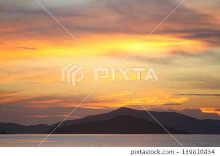 Seaside town of Turgutreis and spectacular sunsets Seaside town of Turgutreis and spectacular sunsets 139810834