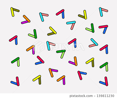Colorful abstract geometric shapes scattered randomly with abstract, geometric Colorful abstract geometric shapes scattered randomly with abstract, geometric 139811230