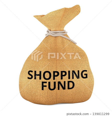 Shopping Fund concept with money bag, 3d rendering Shopping Fund concept with money bag, 3d rendering 139811299