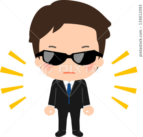 A man wearing a suit and sunglasses. A man wearing a suit and sunglasses. 139812093