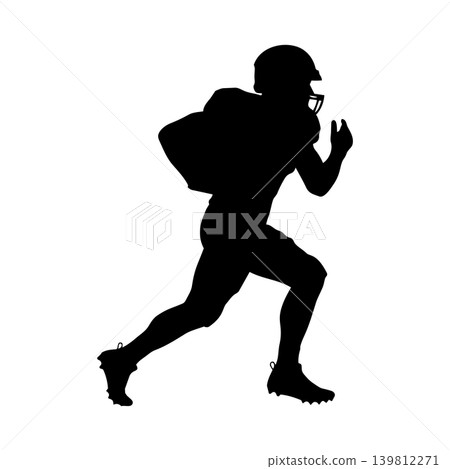 美國橄欖球運動員的剪影，透明通道 139812271
