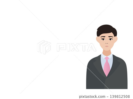 Vector illustration of a man in a suit looking troubled or worried. Vector illustration of a man in a suit looking troubled or worried. 139812508