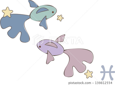 時尚的雙魚座主題插畫素材 時尚的雙魚座主題插畫素材 139812554