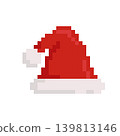 Santa hat for Christmas, icon in 8 bit style 139813146