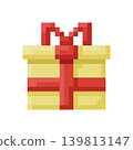Gift box for Christmas and New Year Celebration, icon in 8 bit style 139813147