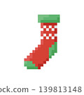 Christmas sock, icon in 8 bit style 139813148