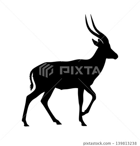 Antelope silhouette, alpha channel Antelope silhouette, alpha channel 139813238
