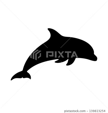 Dolphin silhouette, alpha channel 139813254