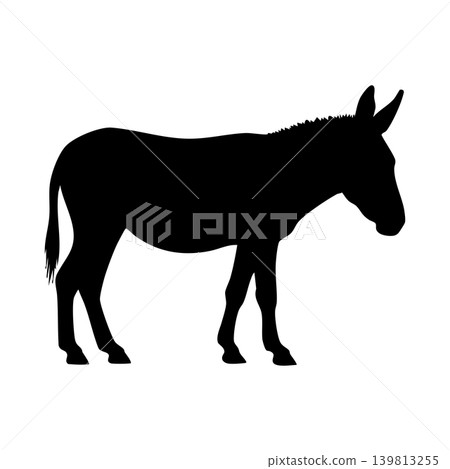 Donkey silhouette, alpha channel 139813255