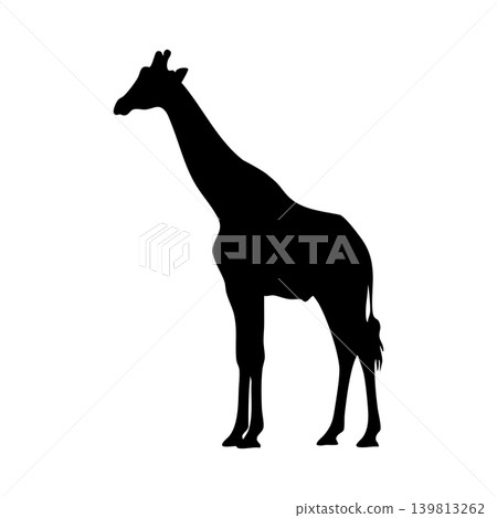 Giraffe silhouette, alpha channel 139813262