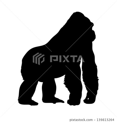 Gorilla silhouette, alpha channel 139813264