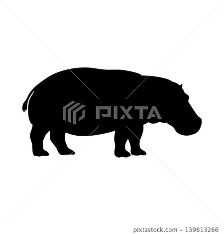 Hippo silhouette, alpha channel 139813266