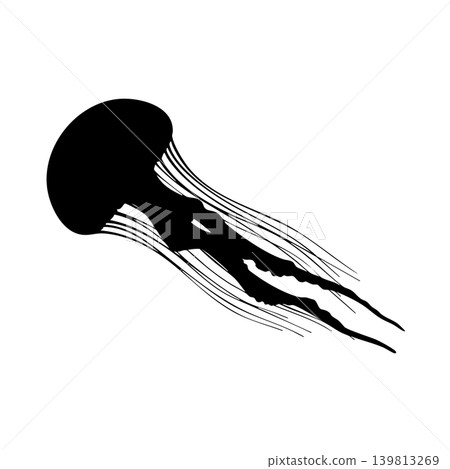 Jellyfish silhouette, alpha channel Jellyfish silhouette, alpha channel 139813269