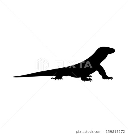 Komodo dragon silhouette, alpha channel 139813272