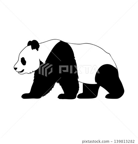 Panda silhouette, alpha channel 139813282