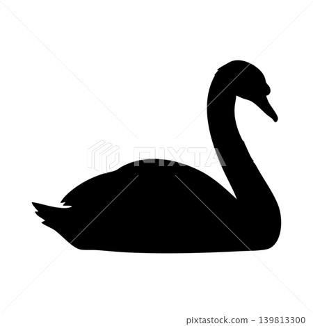 Swan silhouette, alpha channel Swan silhouette, alpha channel 139813300