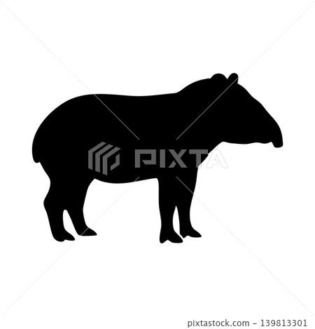 Tapir silhouette, alpha channel 139813301