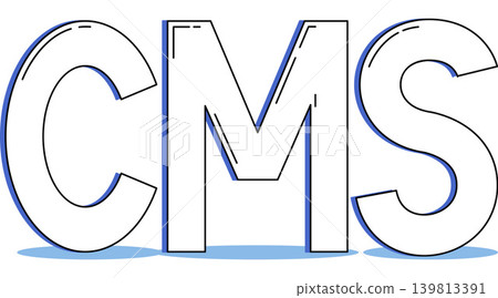 CMS acronym for content management system vector illustration. Web development, digital marketing, website building, software, blogging, online business. Content management system letters 139813391