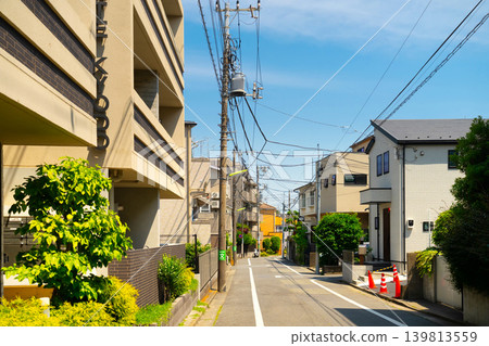 東京世田谷區:低層公寓和住宅區景象 東京世田谷區:低層公寓和住宅區景象 139813559