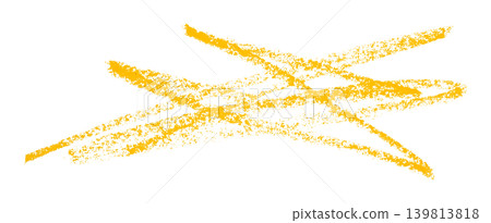 yellow pencil strokes isolated on transparent background 139813818