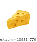 Sliced cheese painted in watercolor 139814770