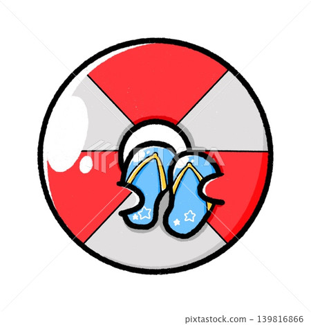 Floating inflatable ring | Baby being held in sandals (faceless) Floating inflatable ring | Baby being held in sandals (faceless) 139816866