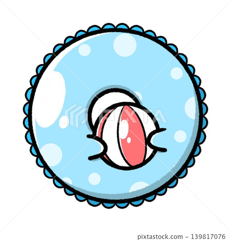 Floating inner tube | Hugging a beach ball (faceless) Floating inner tube | Hugging a beach ball (faceless) 139817076