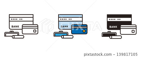 An icon for a bank passbook. Also includes bank seals, credit cards, and ATM cards. These represent investments and savings. An icon for a bank passbook. Also includes bank seals, credit cards, and ATM cards. These represent investments and savings. 139817105