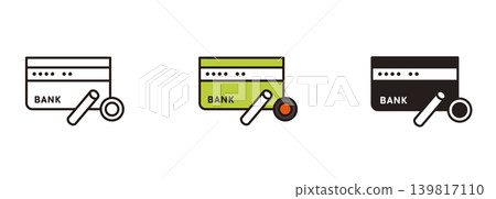 An icon of a bankbook and a seal. It represents a bank account and a seal used at a bank. It evokes images of investment and savings. 139817110