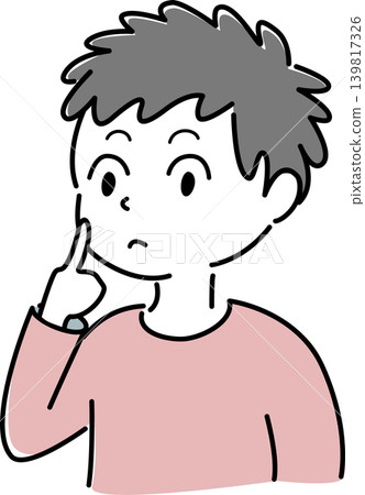 一個簡單的插圖,描繪了一個男人在思考某事(比較、疑問、思考、人物、向量圖) 一個簡單的插圖,描繪了一個男人在思考某事(比較、疑問、思考、人物、向量圖) 139817326