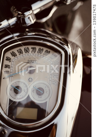 Retro motorcycle instrument panel 139817478