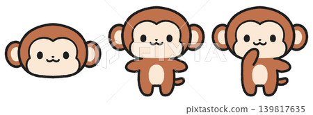 Cute monkey illustration set Cute monkey illustration set 139817635