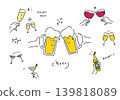Hand-drawn illustrations of various alcoholic beverages 139818089