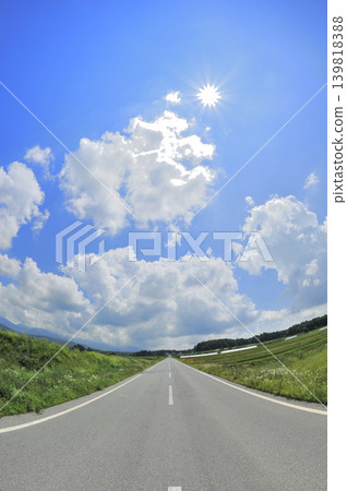 Blue sky and clouds and a path 139818388