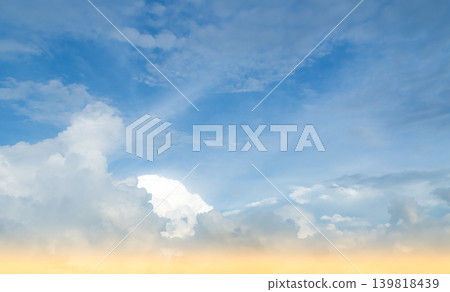 Nature Sky Cloud Blue Background Paronama Web Cloudy summer Winter Season Day, Light Beauty Horizon Spring Brigth Gradient Calm Abstract Backdrop Air Nature View Wallpaper Landscape Environment. 139818439