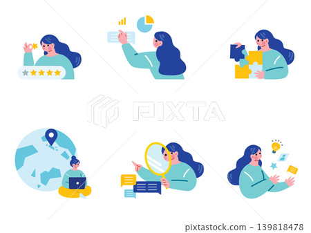 Business woman illustration set Business woman illustration set 139818478