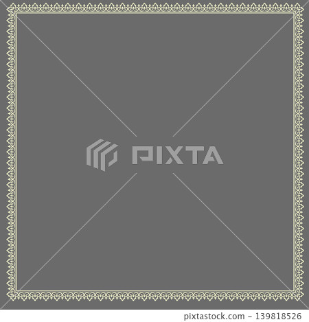 Decorative frame Elegant vector element for design in Eastern style, place for text. Floral gray and beige frame. Lace illustration for invitations and greeting cards Decorative frame Elegant vector element for design in Eastern style, place for text. Floral gray and beige frame. Lace illustration for invitations and greeting cards 139818526