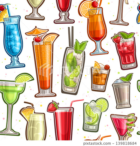 Vector Cocktails Seamless Pattern Vector Cocktails Seamless Pattern 139818684