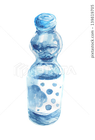 水彩風格的彈珠汽水瓶插圖 139819705