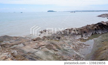 Rugged Rock Formations At The Beach Coastline Rugged Rock Formations At The Beach Coastline 139819856