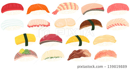 Sushi illustration set (vector material) Sushi illustration set (vector material) 139819889