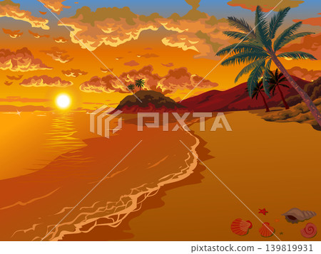 晚上海灘的風景 晚上海灘的風景 139819931