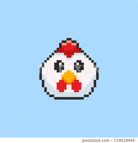 Pixel art Chicken Head game asset design Pixel art Chicken Head game asset design 139819940