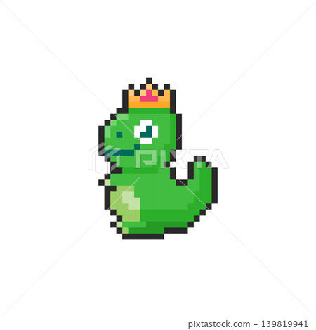 Pixel art King Lizard Character game asset design 139819941
