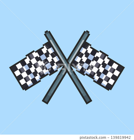 Pixel art Race Flag game asset design 139819942