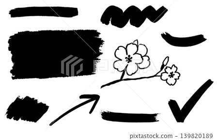 一套插圖素材,以手繪墨水線條為特色。 一套插圖素材,以手繪墨水線條為特色。 139820189