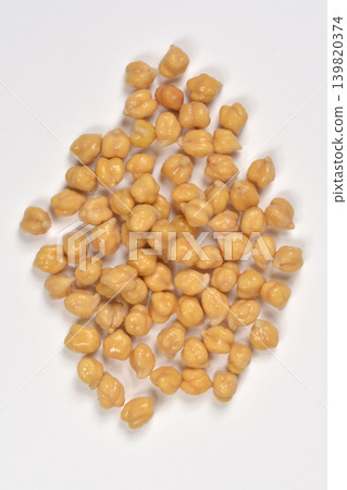 Raw Rehydrated Chickpeas on White Background Raw Rehydrated Chickpeas on White Background 139820374