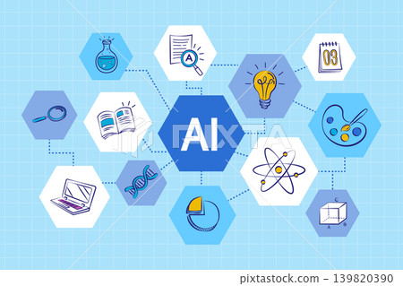 AI network and artificial intelligence integration concept. Digital knowledge neural link banner for technology websites, machine learning webinars, or future education posters. AI network and artificial intelligence integration concept. Digital knowledge neural link banner for technology websites, machine learning webinars, or future education posters. 139820390