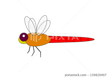 A red dragonfly seen from the side 139820407